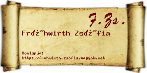 Frühwirth Zsófia névjegykártya