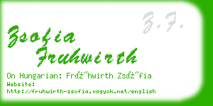zsofia fruhwirth business card